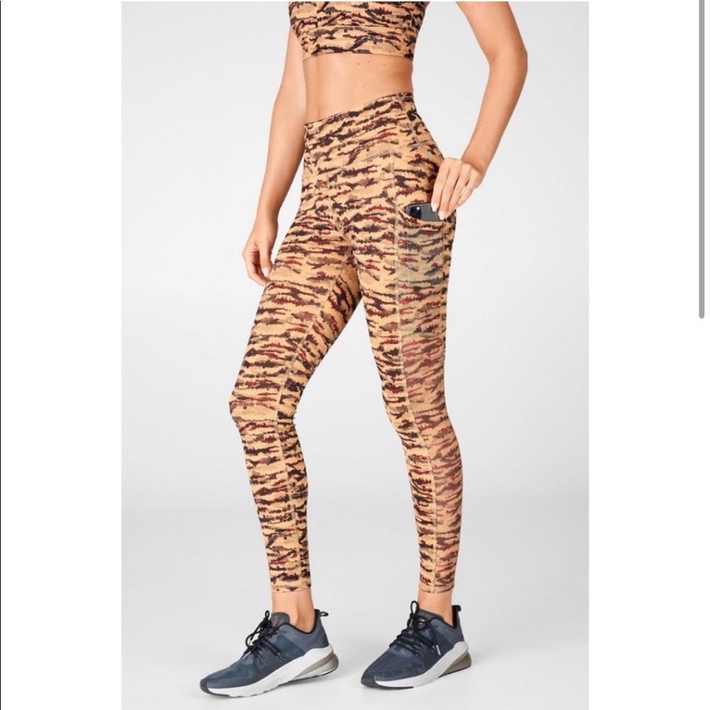 FABLETICS On the Go High Waisted Legging in Cacao Tigress XS
